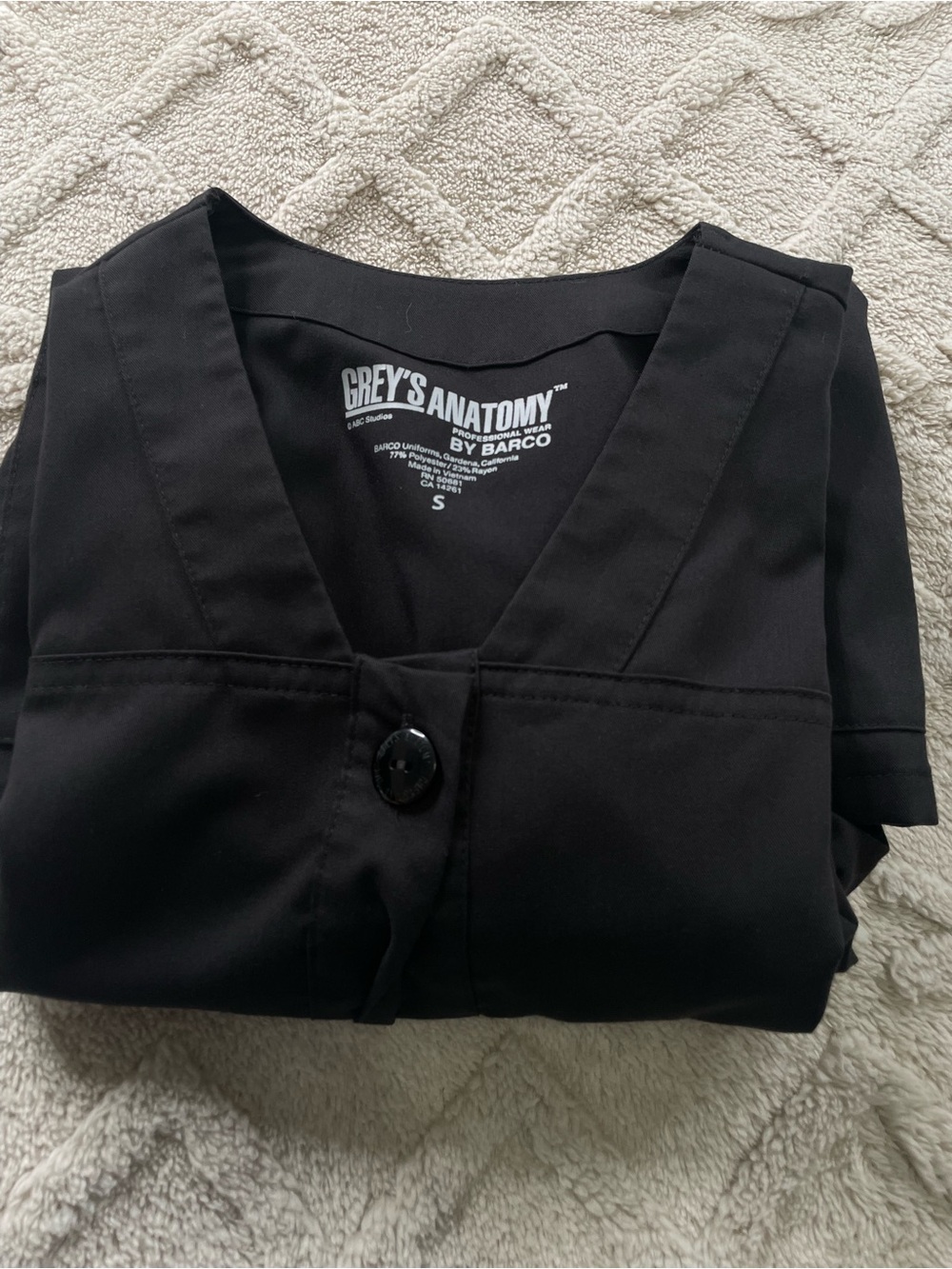 Grey's Anatomy Black Button-Front Medical Jacket~ Size Small - Picture 2 of 10